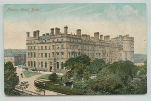Postcard Station Road, York, North Eastern Railway Hotel - Picture 1 of 2