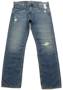 NEW Men’s OLD NAVY Slim Fit Straight Leg Distressed Denim Jeans Size 38X34 - Picture 1 of 3