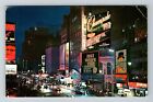 New York City NY, Scenic Night Times Square, Vintage Postcard