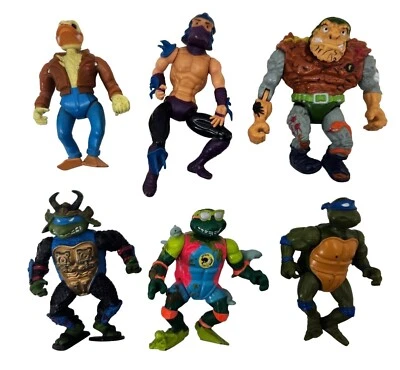 VTG TMNT Action Figure Lot ~ Leonardo, Michelangelo, Traag, Shredder, Ace Duck - image 1 of 4