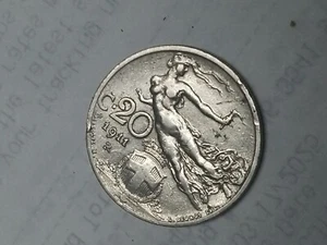 COIN, 1911 R Kingdom of Italy 20c Pre-Fascist era KM44 made of nickel /C107 - Picture 1 of 8