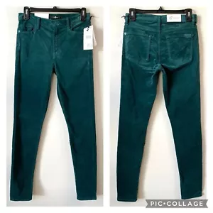 7 For All Mankind High Rise Super Skinny Jeans Samt Piniengrün 27 - Bild 1 von 10