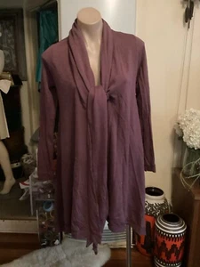 METALICUS plum Colour drape Coat Long Sleeves Merino Wool Blend OSFM - Picture 1 of 8