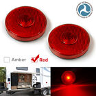 2PCS 12V 2.5inch LED Round Marker Clearance Side Lights Car Trailer Truck Lorry