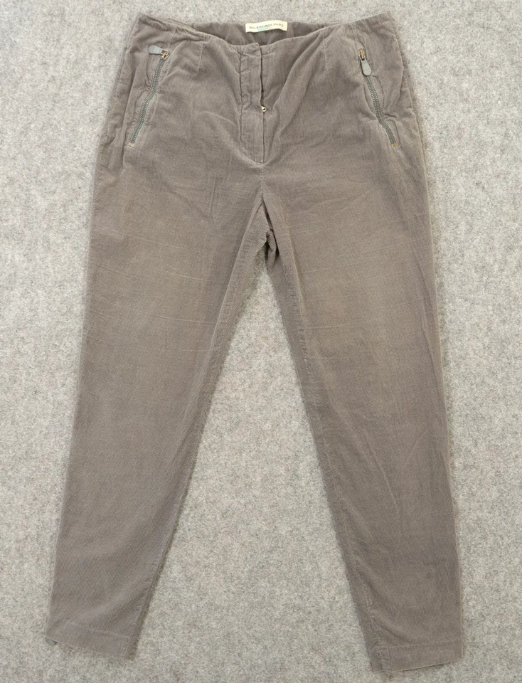 Pantalones Balenciaga Paris Mujer 10 Gris 42 Pana Tiro Medio Cremallera Mosca Cremallera Tobillo Foto 1 de 4