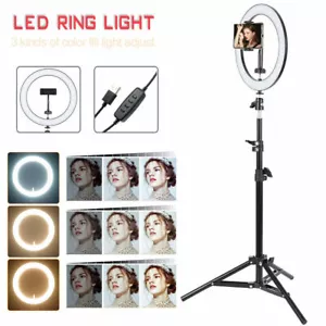 10" LED Ring Light Dimmable Lighting Kit Phone Selfie Tripod Makeup Youtube Live - Picture 1 of 5