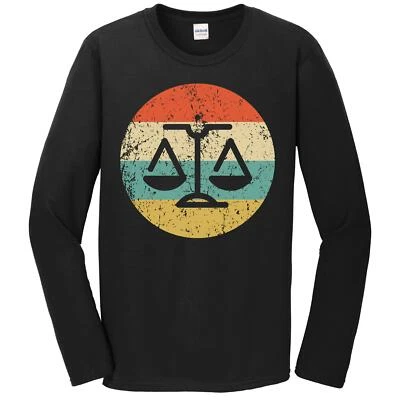 Lawyer Judge Shirt - Retro Scale of Justice Long Sleeve T-Shirt - Lawyer Shirt - Image 1 of 2
