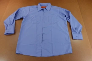 Red Kap Men's Size XL Blue Industrial Long Sleeve Button Front Work Shirt New - Picture 1 of 8
