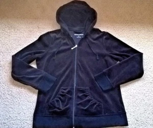 Fashion Bug Ladies Black Hooded Zippered 75% Cotton Jacket Small - Brand New - Picture 1 of 3