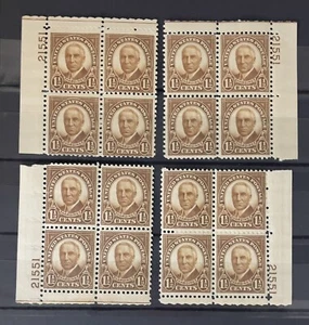 Scott #684, 1.5c Harding 1930 issue Plate Blocks #21551, 4-corners, F/VF LH - Picture 1 of 1
