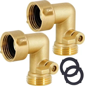Conector de codo de manguera de jardín, adaptador de codo de manguera de jardín de latón de 90 grados con persiana - Imagen 1 de 2