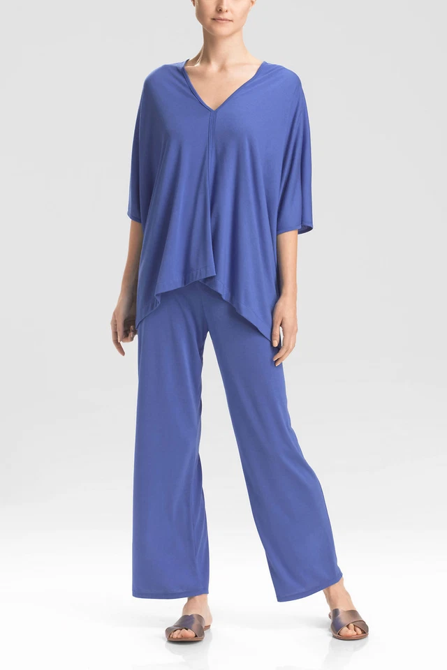 NUEVO PIJAMA TÚNICA JERSEY SHANGRI-LA AZUL MARINO NATORI $130 CONJUNTO DE 2 PIEZAS TALLA XS Foto 1 de 3