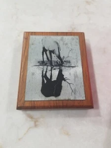 Vintage Wood Metal Etching Elk Wall Hanging Nature Etchings Iminac Inc. Angleton - Picture 1 of 5