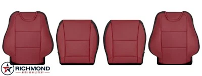 2010 2011 雪佛兰 Camaro-Driver & Passenger 完整皮革座椅套红色/黑色 — 第 1/4 张图片