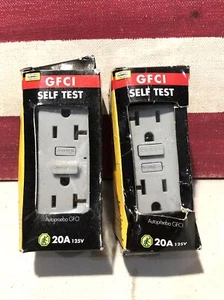 GFCI Self Test 20A 125V GF20GYZ Gray - Picture 1 of 2