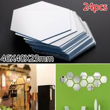 Eye Catching Decor 24Pcs Mirror Hexagon Wall Stickers for DIY Projects