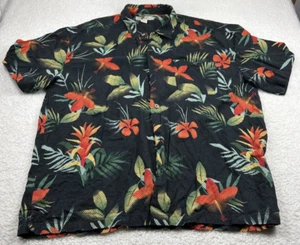Joe Marlin Button Up Mens 3XL Black Colorful Floral Print All Over Short Sleeve - Picture 1 of 6