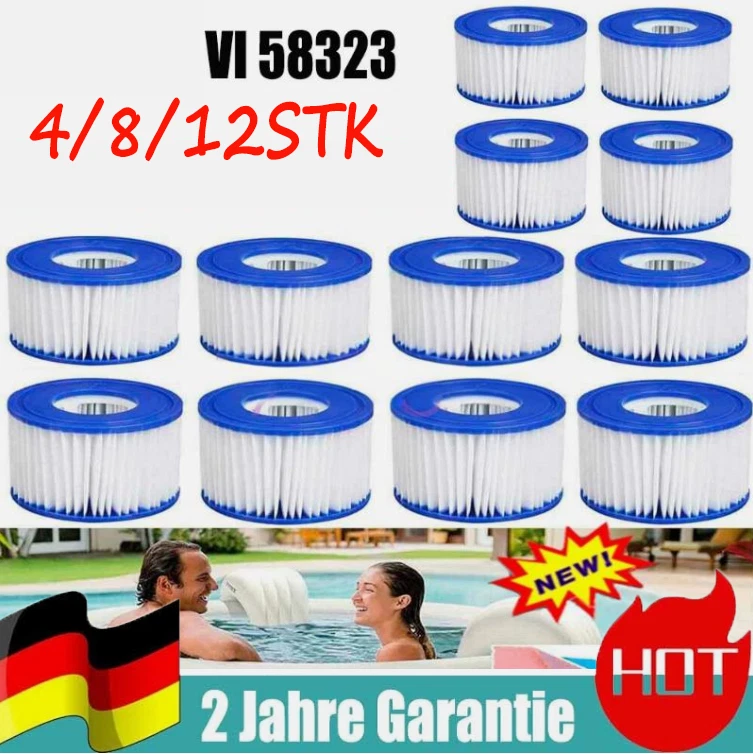 MARKENLOS 12x Für Bestway Lazy Lay-Z-Spa Filter VI Kartusche, Hot Tub Spa Schwimmbad