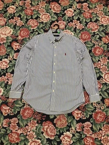 Polo Ralph Lauren Men's WMNS Unisex Striped Oxford Shirt Sz M Pony 90s Y2K Rare - Picture 1 of 11