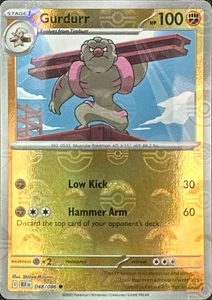 Juego de cartas coleccionables Pokémon Gurdurr (patrón Poke Ball) 048/086 SV: perno negro común - Imagen 1 de 1