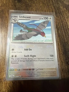 Unfezant (patrón Master Ball) 073/086 Sv: Black Bolt Holo Pokemon casi nuevo - Imagen 1 de 1