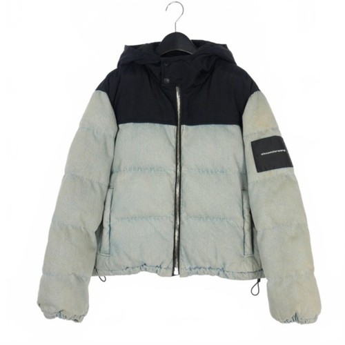 Alexander Wang Hybrid Panelled Puffer Jacket Cropped Denim Batting Blouson