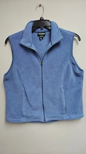 LL Bean Fleece Weste Damen Large blau durchgehender Reißverschluss Stehkragen gesticktes Logo - Bild 1 von 6