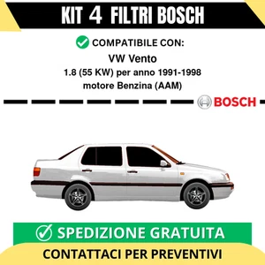 KIT BOSCH 4 Filtri tagliando per VW Vento 1.8 55 kw Benzina 1991-1998 - Imagen 1 de 2