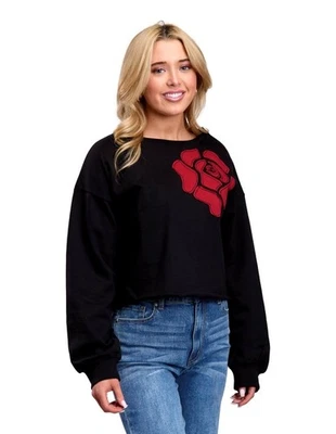 Sudadera Roper Western para mujer rosa dobladillo crudo negra 03-098-0513-1204 BL Foto 1 de 2