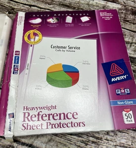 Avery/Unbranded Heavyweight Non-Glare Sheet Protectors, 8.5 x 11 51 Total: READ - Picture 1 of 6