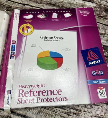 Avery/Unbranded Heavyweight Non-Glare Sheet Protectors, 8.5 x 11 51 Total: READ - Image 1 of 4