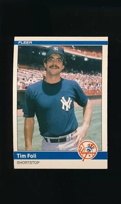 1984 Fleer Update #U-38 Tim Foli * Shortstop * New York Yankees * NM/NM-MT * - Image 1 of 2