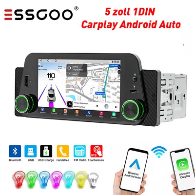 Autoradio 1DIN Con 5 Pollici IPS Schermo FM Bluetooth MP5 AM USB BT FM 7 colori - Immagine 1 di 4