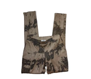Carmen Marc Valvo Snakeskin Print Leggings Size XS Brown Black Stretch Pants - Picture 1 of 6
