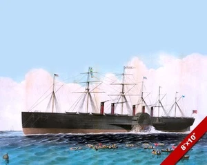 SS GREAT EASTERN IRON SAILING STEAMSHIP PAINTING HISTORY ART REAL CANVAS PRINT - Picture 1 of 1