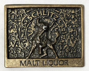 Vtg Schlitz Malt Liquor Bull Metal Belt Buckle Beer Advertising - Picture 1 of 5