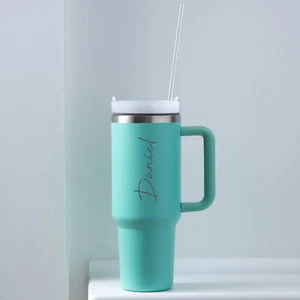 Personalisierte 40 Unzen Edelstahl Wasserflasche Reisebecher Tasse Isolierbecher - Bild 1 von 16