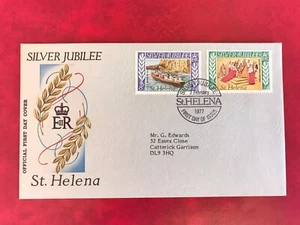 ST HELENA 1977 FDC QUEEN ELIZABETH 2 SILVER WEDDING ROYALTY  - Picture 1 of 1