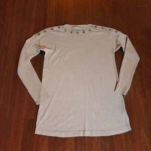 Weiche Umrandung rosa Pullover Akzent Knöpfe Gr. XS Polyester Viskose Nylon - Bild 1 von 9