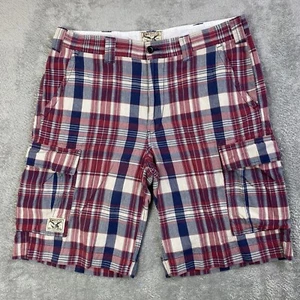 American Living Shorts Men Sz 36 Plaid Cargo 100% Cotton Ralph Lauren Golf Beach - Picture 1 of 10