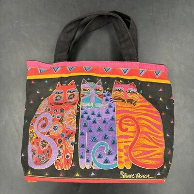 Bolso de Mano Laurel Burch Gatos Tela Mujer Cartera de Hombro Lona Libro Retro Almuerzo Foto 1 de 4