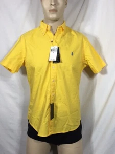 Polo uomo nuova con etichette Ralph Lauren vestibilità classica indumento giallo tinto - Foto 1 di 6