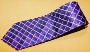 MEN'S THOMAS PINK PURPLE/PINK/GREY CROSS STRIPED TIE - TIES - DESIGNER TIES. - Bild 1 von 4