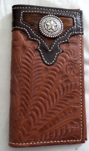 AMERICAN WEST GENUINE LEATHER WALLET BIFOLD WITH SILVER STAR