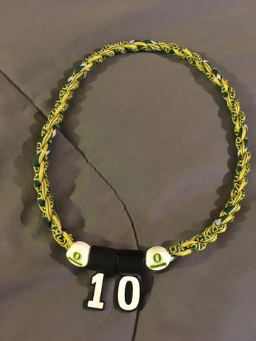 OREGON DUCKS #10 Justin Herbert 22" Titanium Double Rope NECKLACE NEW! FAST! Cover