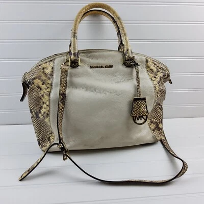 Michael Kors MK Cuero Guijarro Serpiente Repujado Bolso de Hombro Cartera Foto 1 de 4