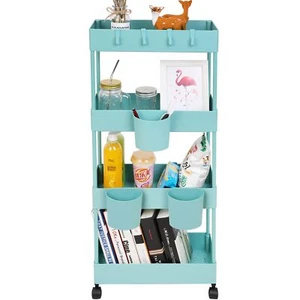 4 Tier Slim Rolling Utility Kitchen Cart Bathroom Organizer For Narrow Places Mu - Picture 1 of 7