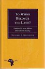 To Whom Belongs The Land? : Leviticus 25 In An African Liberationist Reading. Bi