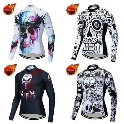 Para hombres Calavera Térmica Ciclismo Jersey Polar Invierno Bicicleta Camisa Chaqueta Prenda para el torso de ciclismo Foto 1 de 4