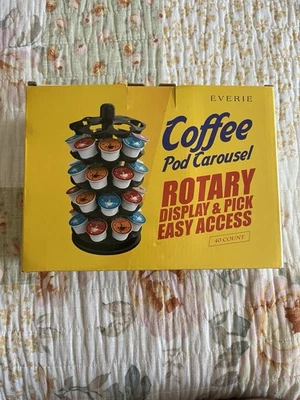 Everie Cafetera Almacenamiento Carrusel Soporte Organizador Compatible con 40 K-cup Pod Foto 1 de 2